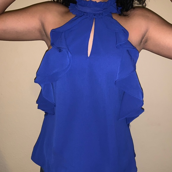 Blue Ruffle Shirt - Picture 3 of 3